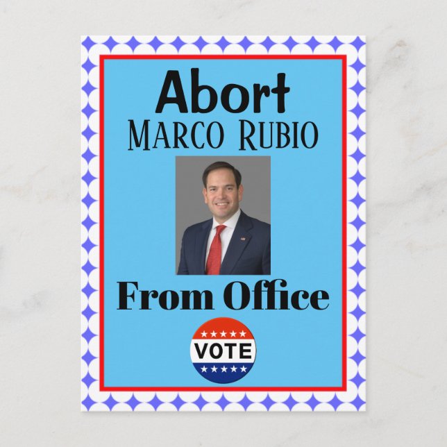 Abortar la postal Marco Rubio (Anverso)