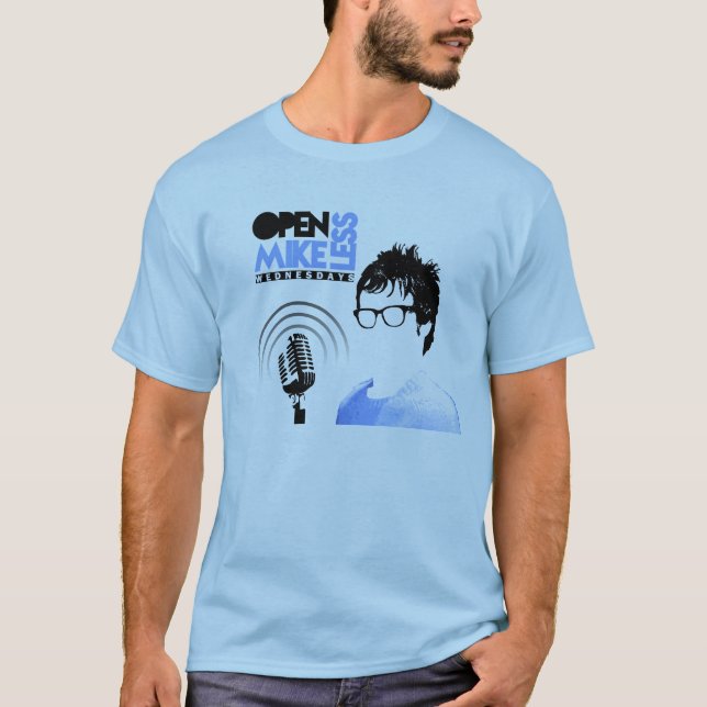 Abra el azul de la camiseta de Mikeless con las (Anverso)