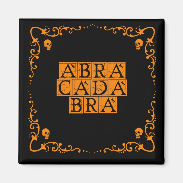 Abracadabra Palabra Mágica Imán Cuadrado de 2 Pulg (Frente)