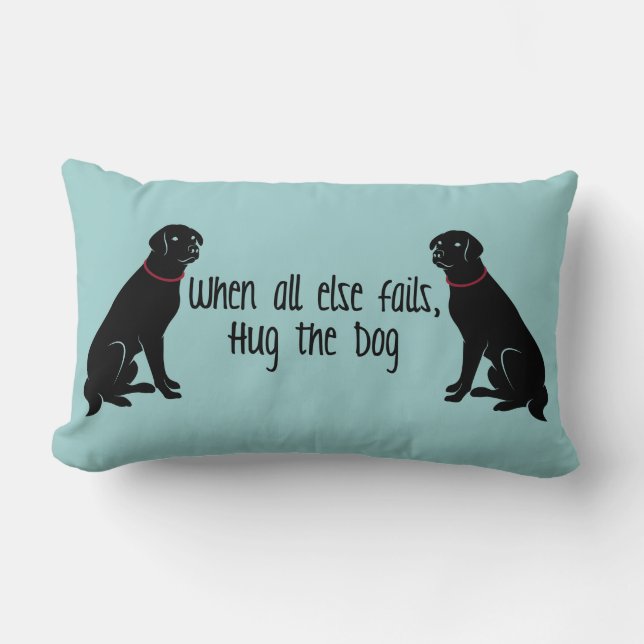 "Abrace Cojín decorativo lumbar del perro" (Anverso)