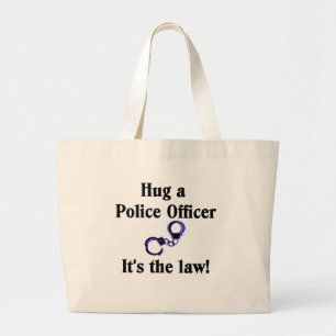 Abrace una bolsa de asas del oficial de policía