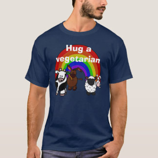 Abrace una camiseta de la oscuridad del Veggie