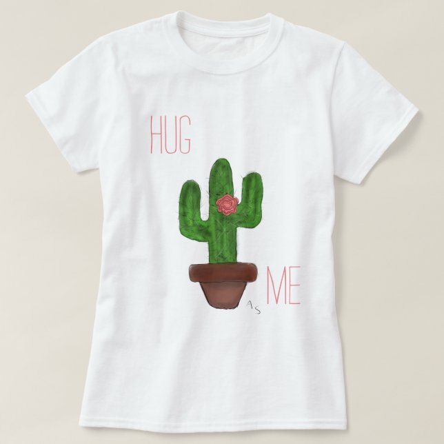 "Abráceme" camiseta del cactus (Diseño del anverso)