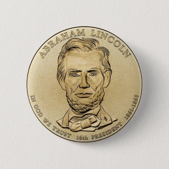 Abraham Lincoln $1 Botón de moneda presidencial (Anverso)