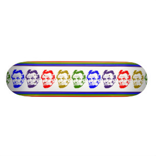 Abraham Lincoln Retro Multicolour Skateboard