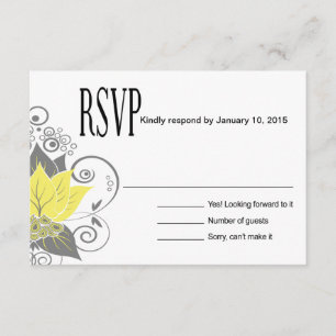 Abraxas Abstract Floral RSVP   carboncillo amarill