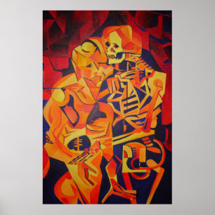 Abrazando el arte geométrico colorido de la muerte