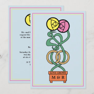 Abrazando la invitación a la boda Art Nouveau de l