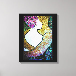 Abrazar el arte de abrazos de pareja interracial