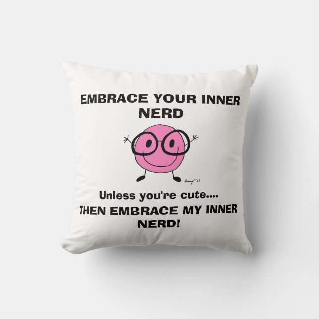 ABRAZAR SU almohada NERD INTERIOR - Rosa (Anverso)