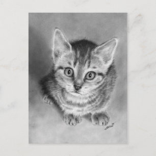 Abrazarme por favor tarjeta postal Kitten