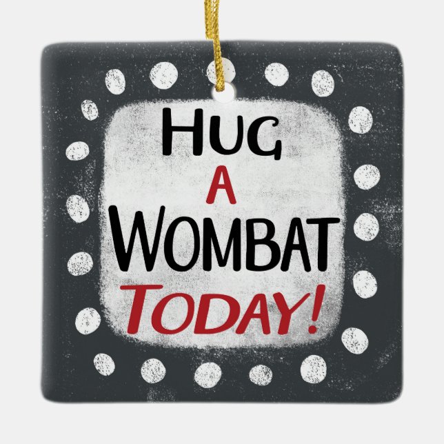 Abrazo A Wombat Hoy Ornamento (Anverso)