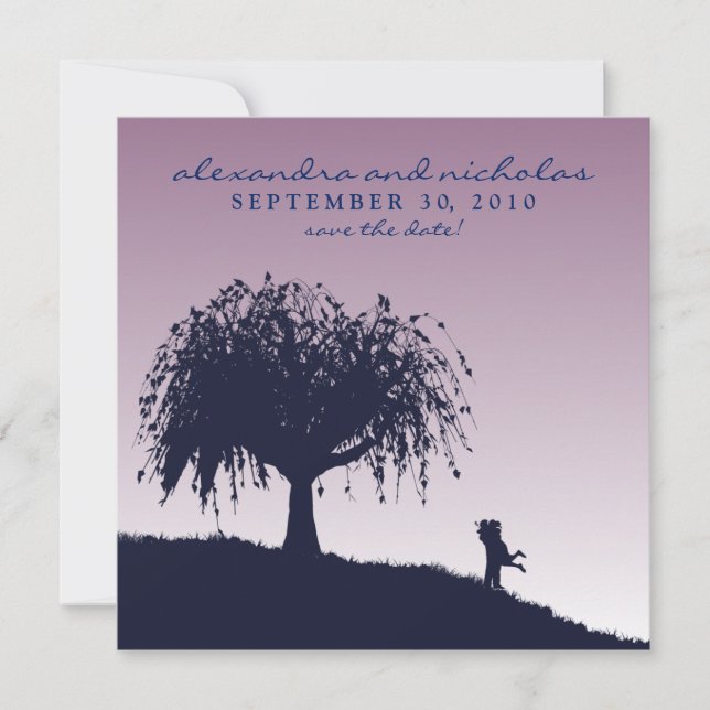 Abrazo comprometido Guardar anuncio de fecha: púrp (Anverso)