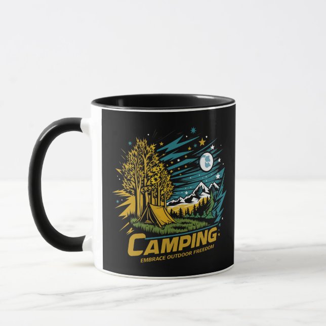 Abrazo de camping libertad al aire libre, taza neg (Izquierda)