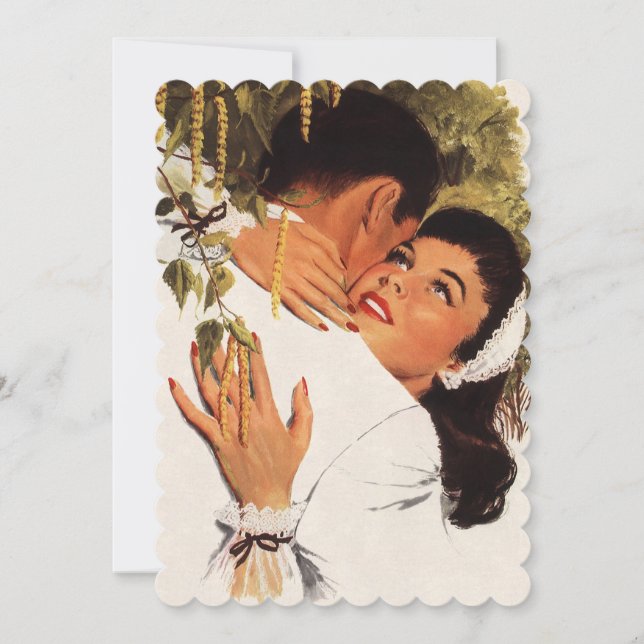 Abrazo de propuesta de cosecha, invitación a bodas (Anverso)