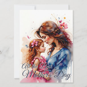 Abrazo del Día de la Madre en estilo floral acuare