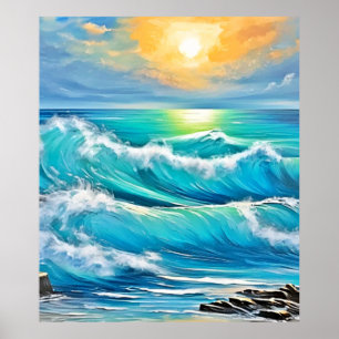 Abrazo del Océano: Arte de Olas