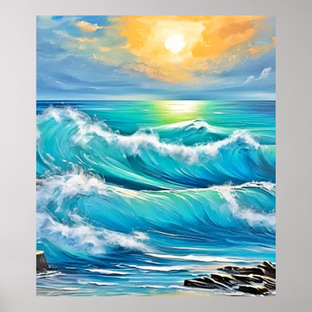 Abrazo del Océano: Arte de Olas (Frente)