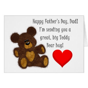 Abrazo del oso de peluche del día del padre - Tarj