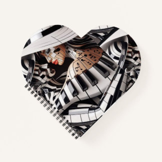 "Abrazo melódico - Cuaderno en forma de corazón pa