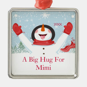 Abrazo para Mimi el ornamento del muñeco de nieve