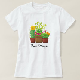 Abrazos gratis Cactus Garden Camiseta blanca de la