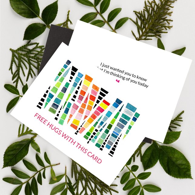 Abrazos gratis pensando en tu tarjeta (Free Hugs with this Card Colorful Watercolor)