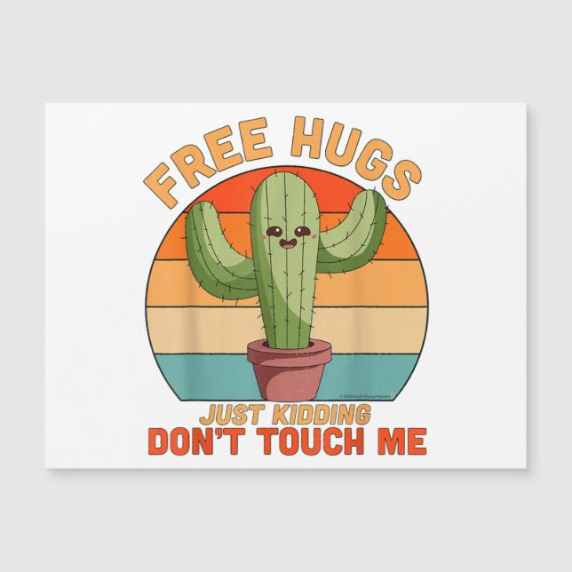 Abrazos Gratis Solo Bromeando No Me Toques Cactus  (Anverso)