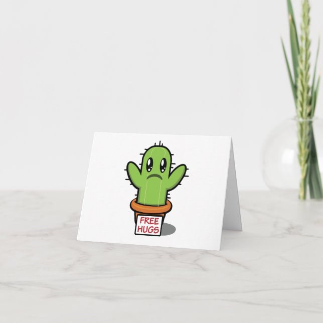 Abrazos gratis - Tarjeta PERSONALIZADA Cactus Humo (Anverso)