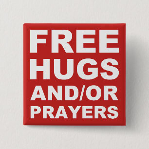 Abrazos Gratis Y/O Oraciones Botón De Pin Cristian