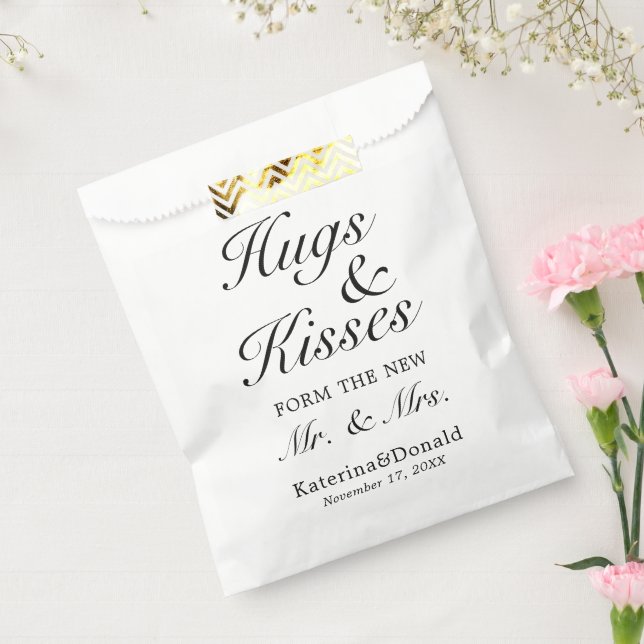 Abrazos y besos Bolsas favoritas de bodas (Sellado)
