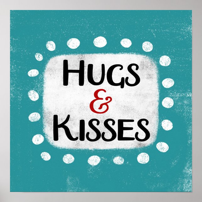 Abrazos y besos de arte Poster en la pared (Frente)