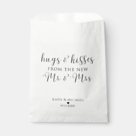 Abrazos y besos de las nuevas bolsas de Mr. y Mrs.