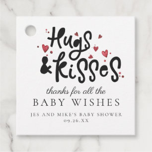 Abrazos y besos   Etiqueta de Baby Shower Favor