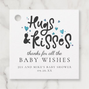 Abrazos y besos   Etiqueta de Baby Shower Favor