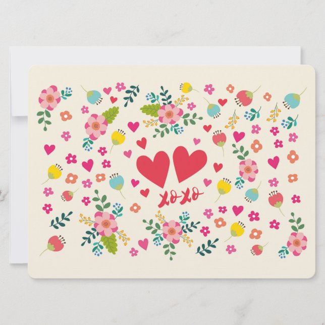Abrazos y besos flores y corazones (Anverso)
