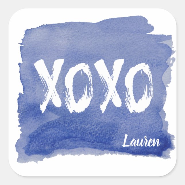 Abrazos y besos | Pegatina personalizado (Anverso)