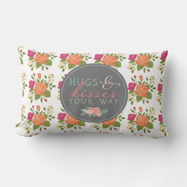 Abrazos y besos su almohada del Lumbar de la (Anverso)