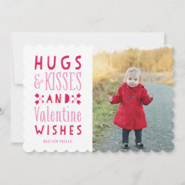 Abrazos y besos| Tarjeta fotográfica el día de San