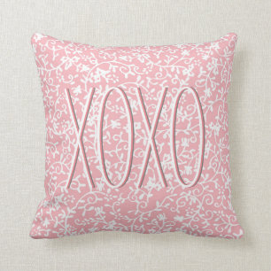 Abrazos y Besos XOXO Almohada de Tirar Rosa