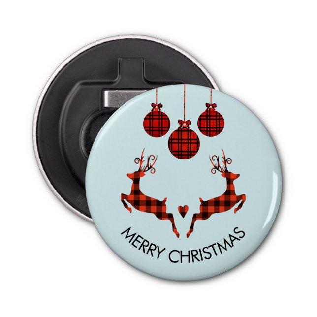 Abrebotellas 2 Navidades de ciervo saltando al estilo rústico (Anverso)