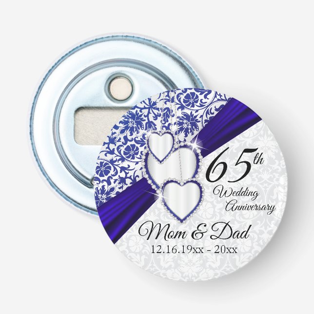 Abrebotellas 45/65 Aniversario del Boda Azul de zafiro (Anverso)