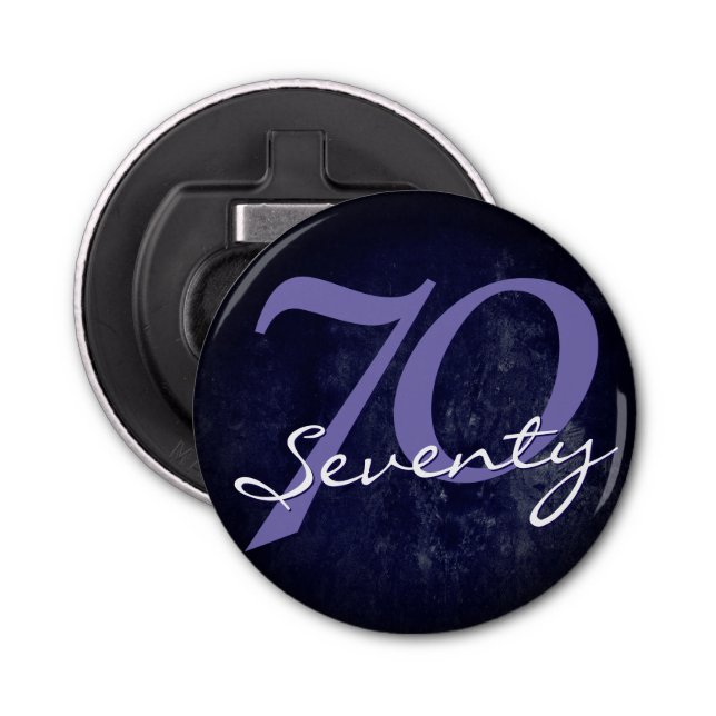 Abrebotellas 70.º Fiesta | Cumpleaños / Aniversario Blanco Púrp (Anverso)