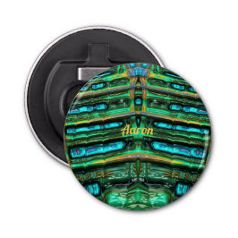 Abrebotellas AARON ~ Sombras de azul acuático verde y 3D amaril