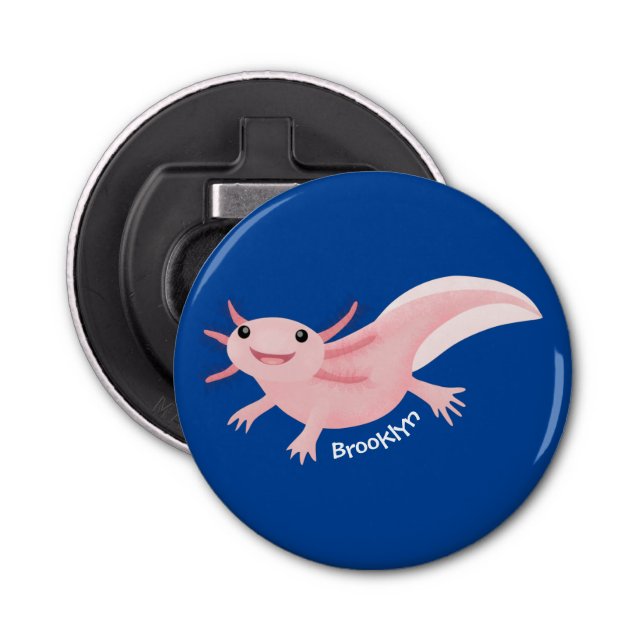 Abrebotellas Aaxolotl lindo rosa feliz (Anverso)