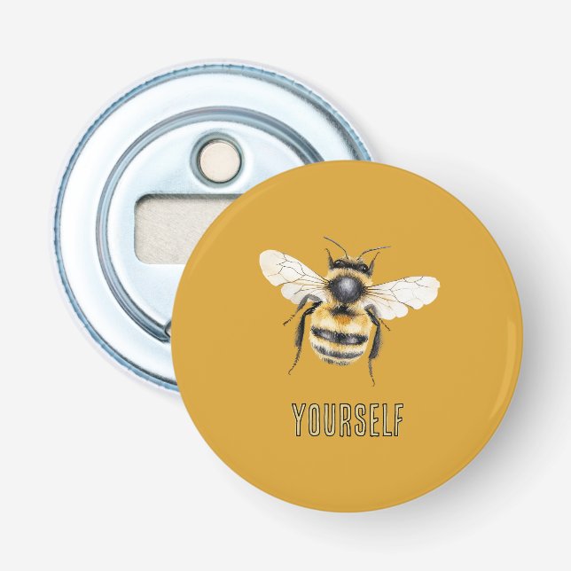 Abrebotellas Abeja Negra Amarilla Tú Mismo (Anverso)