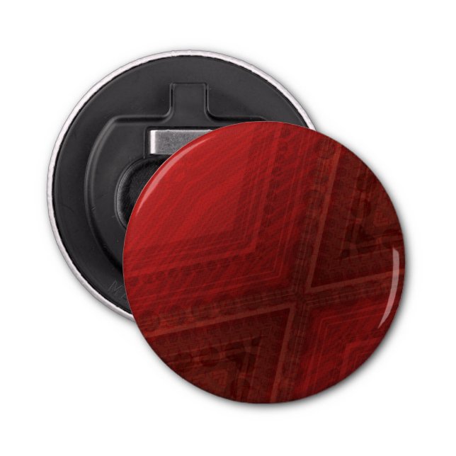 Abrebotellas Aceptación | Patrón de Boho Ecléctico Rojo (Anverso)