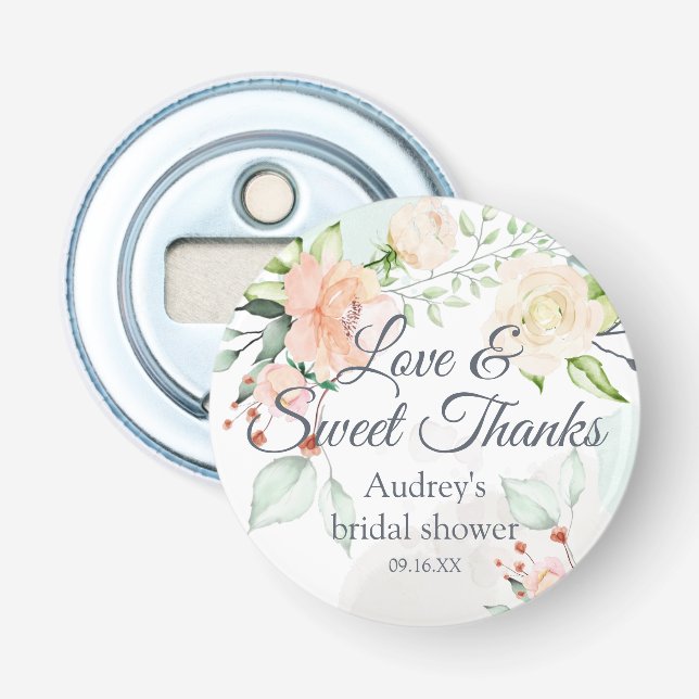 Abrebotellas Acuarela elegante floral amor y dulce agradecimien (Anverso)