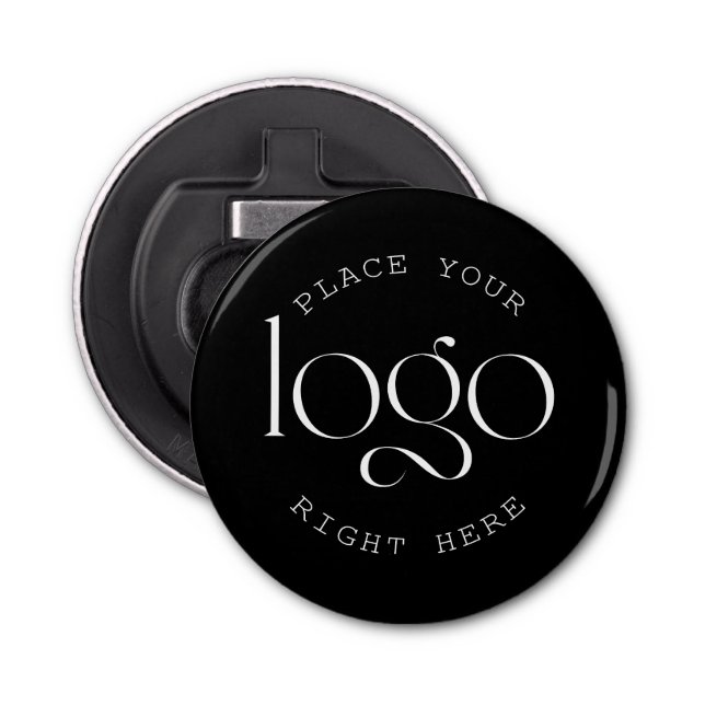 Abrebotellas Add Your Own Custom Business Logo Modern Black (Anverso)