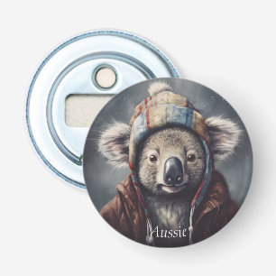 Abrebotellas Adorable koala con sombrero lindo personalizable 